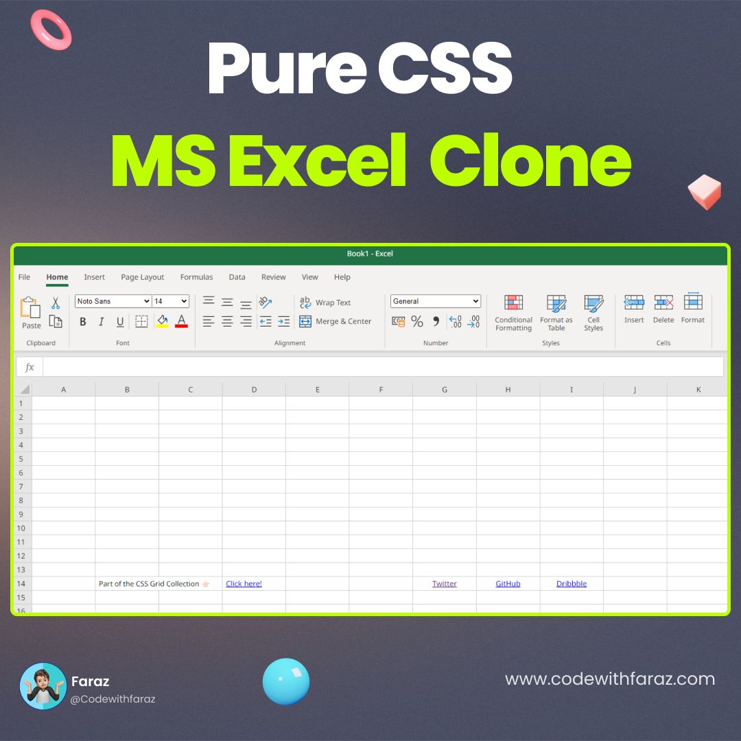 Build Your Own Excel Clone HTML and CSS Tutorial.jpg